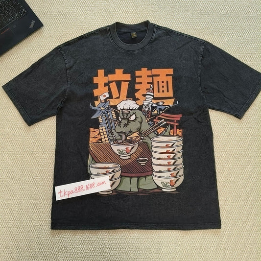 Harajuku Street Style Cartoon Print Tee - Vintage Casual