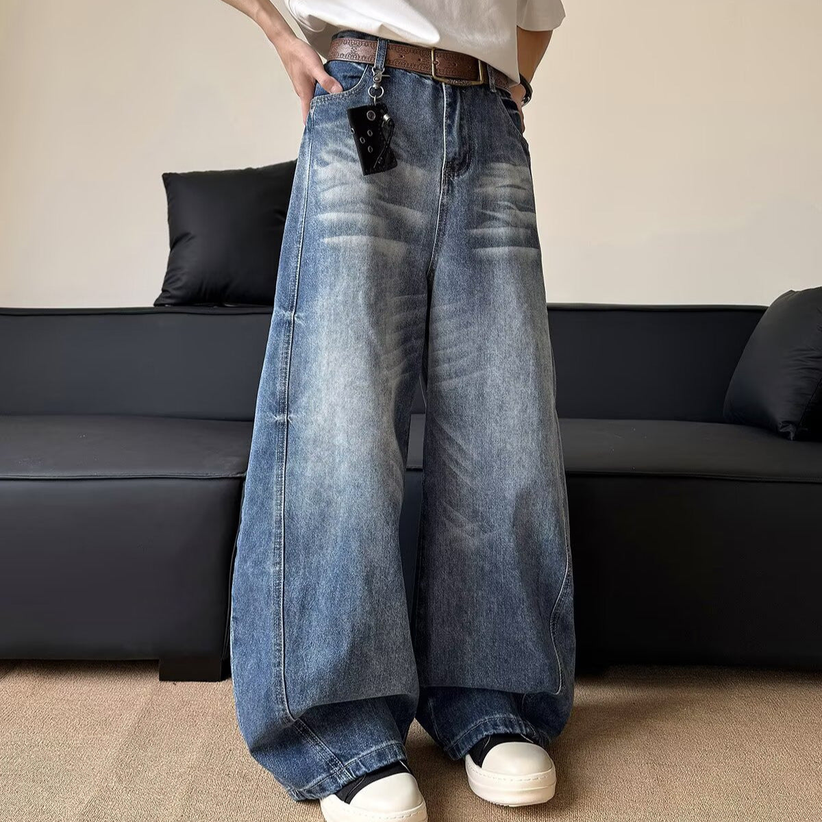 Bent Knife Cowboy Men's Wide Legs Casual Pants