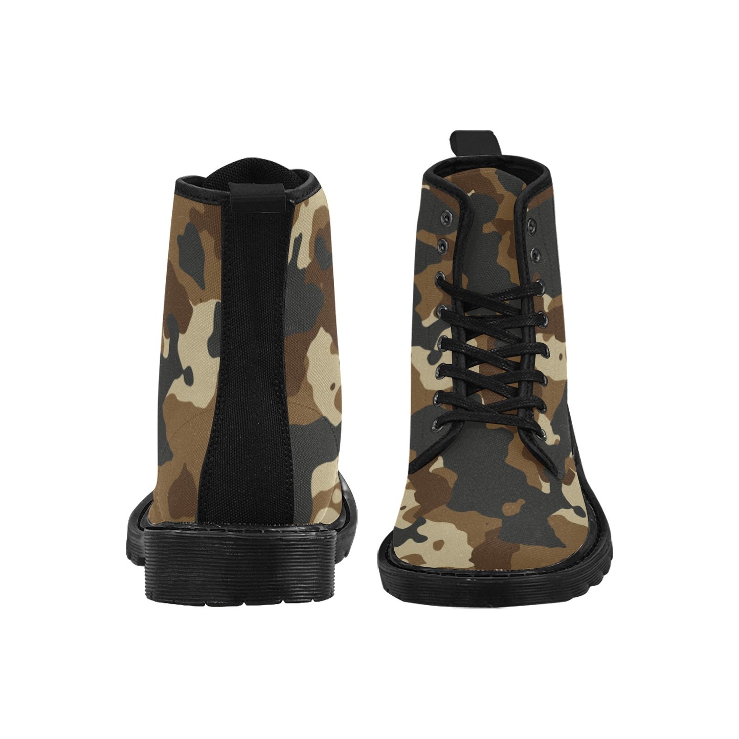 Brown Camo Men's Lace Up Canvas Boots