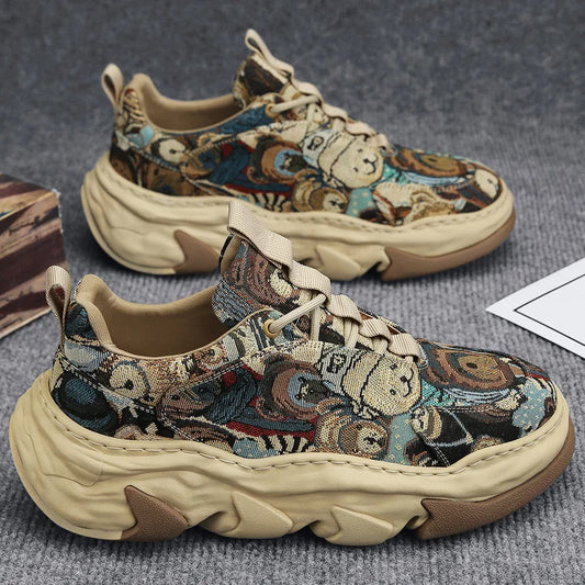 Canvas Breathable Dad Shoes - Height Increasing Trendy Sports Shoes