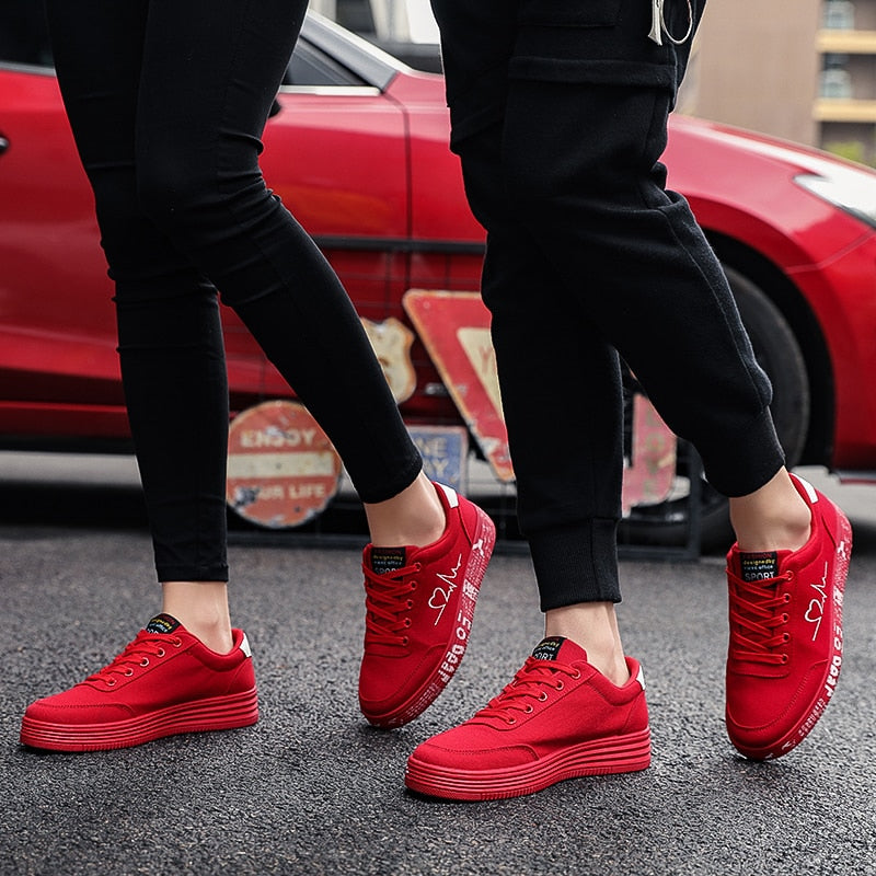 Harajuku Style Women’s Lace-Up Vulcanized Sneakers