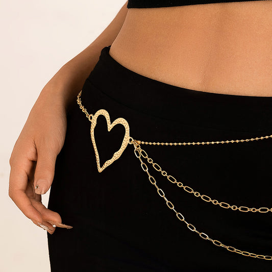 Exaggerated Big Love Waist Chain - Harajuku Style