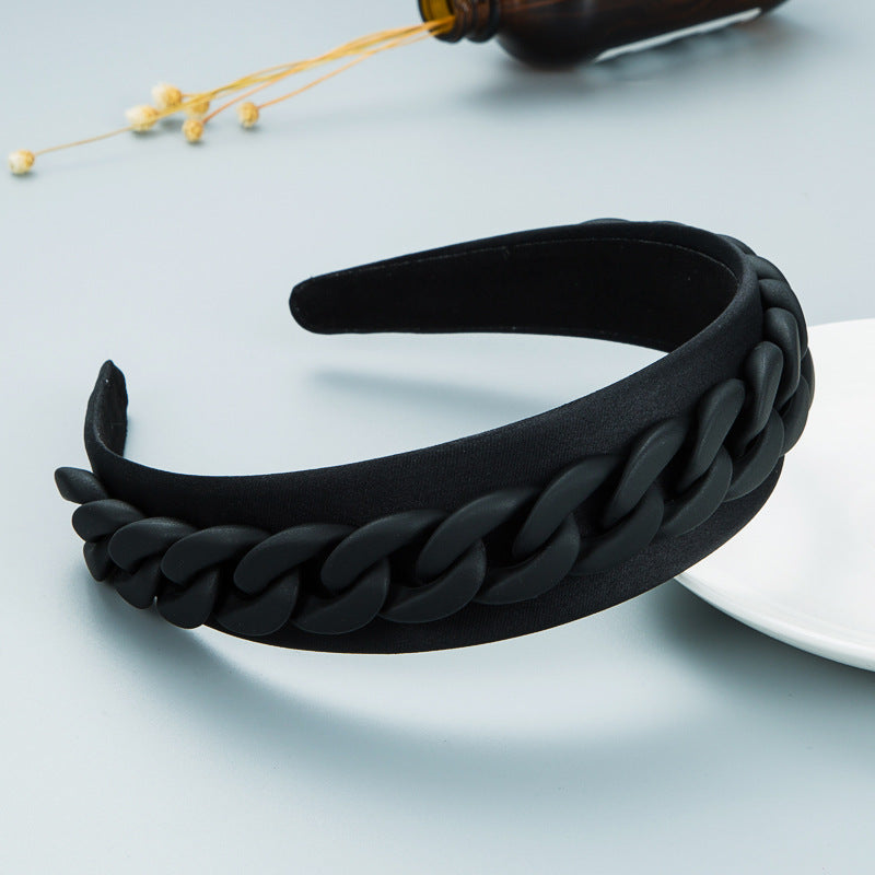 Pastoral Style Wide-Brimmed Color Chain Headband