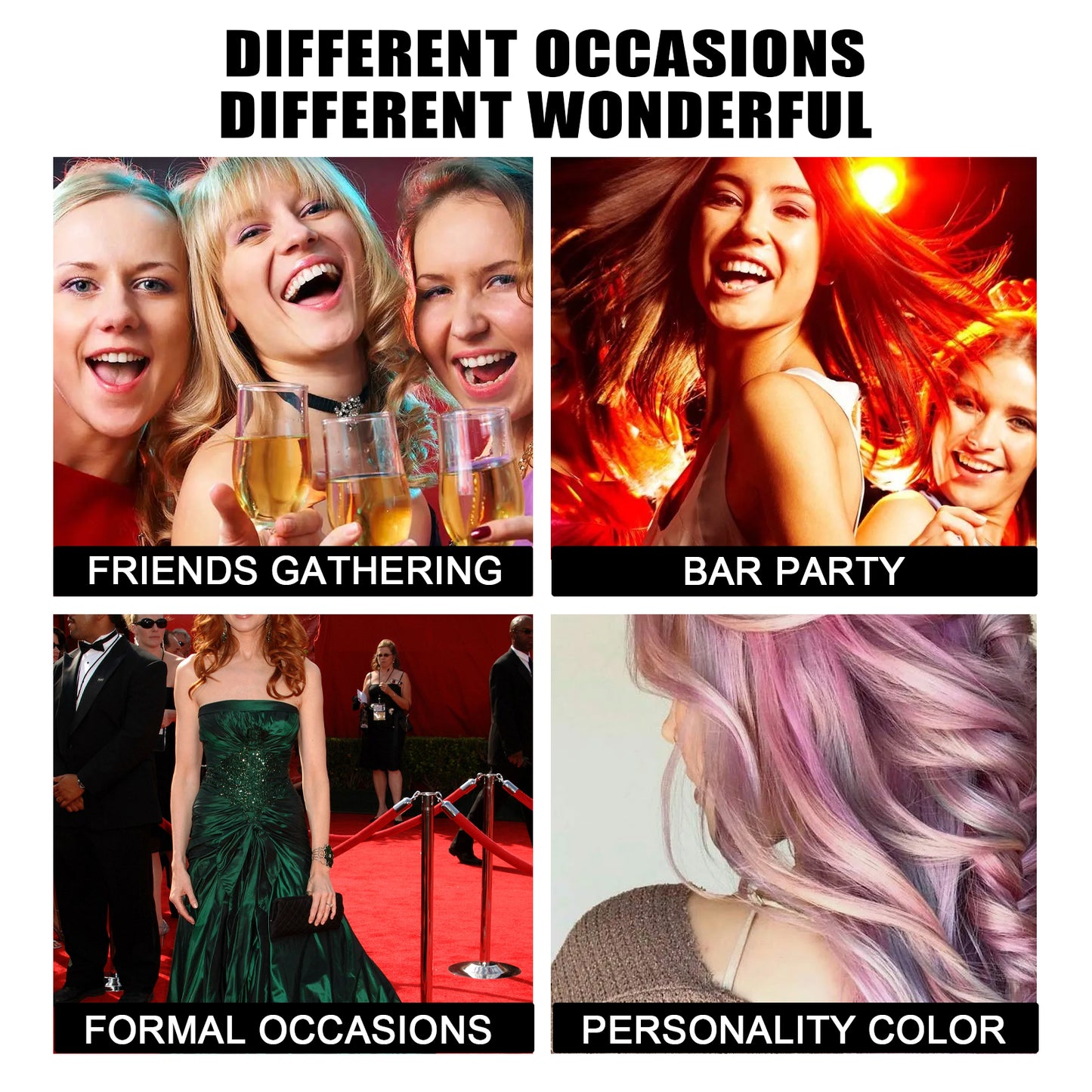 Party Glitter Hair Dye - Vibrant Temporary Color