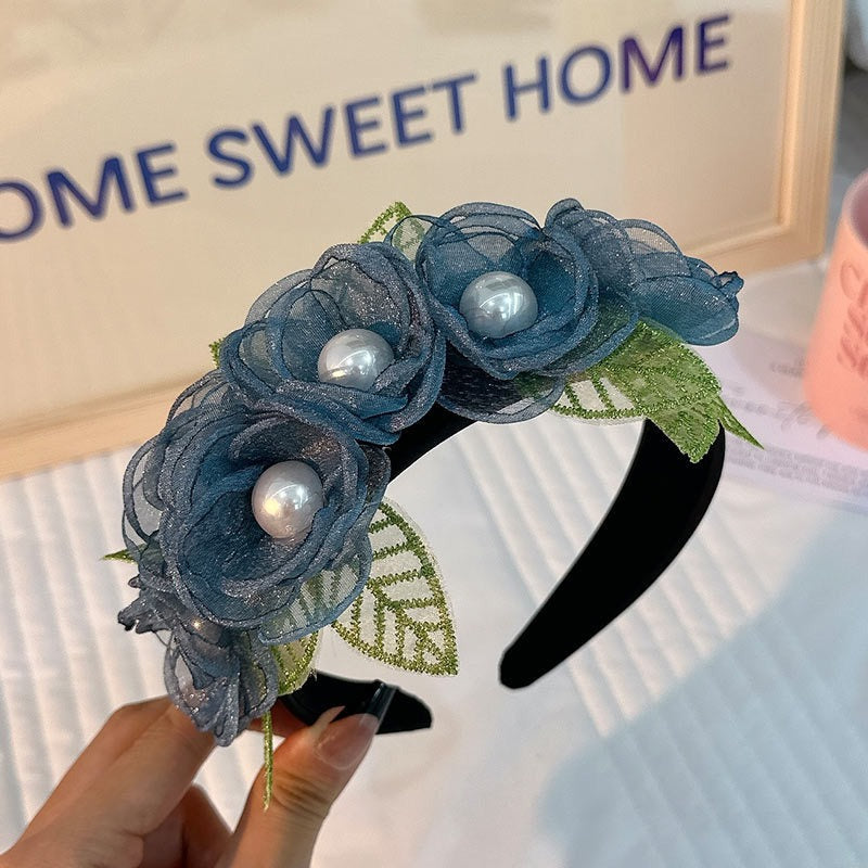 Fashionable Fabric Flower Pearl Headband