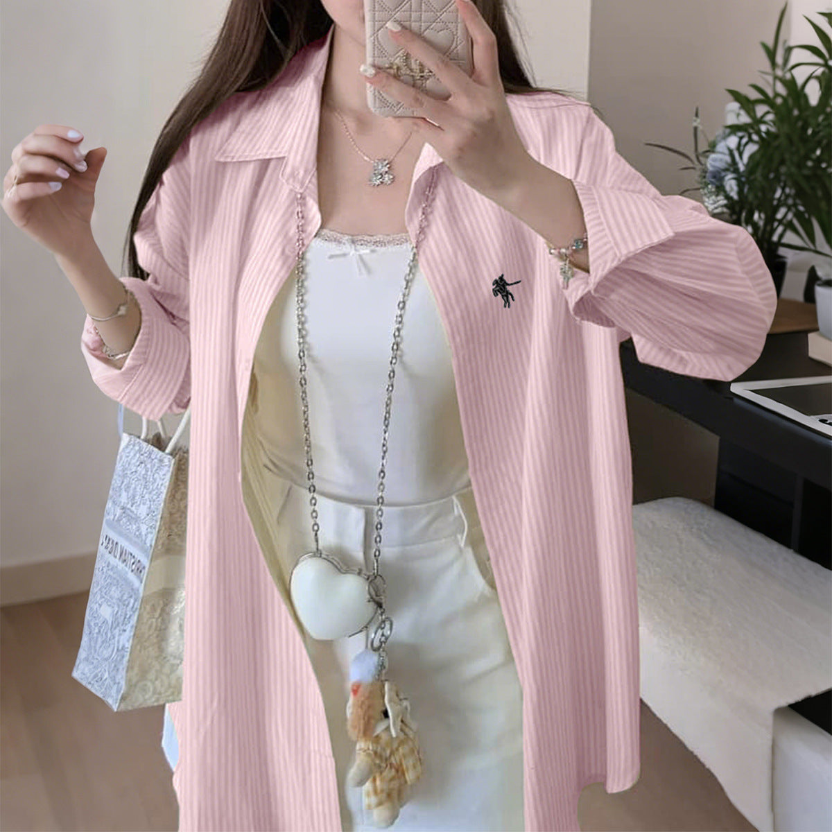 Casual Vacation Striped Long-sleeved Shirt for Women