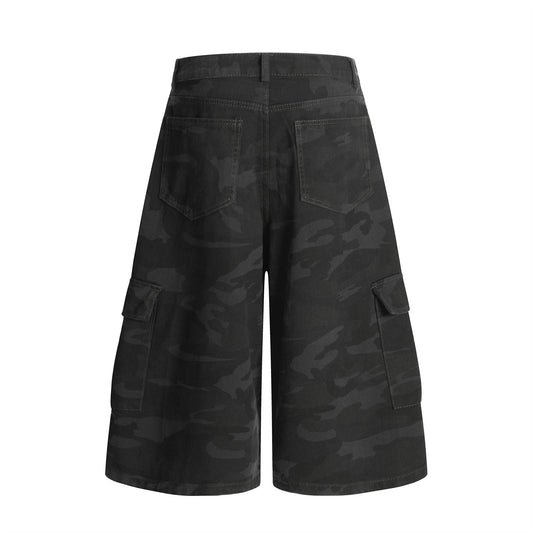 Camouflage Multi-Pocket Capri Pants - Unisex