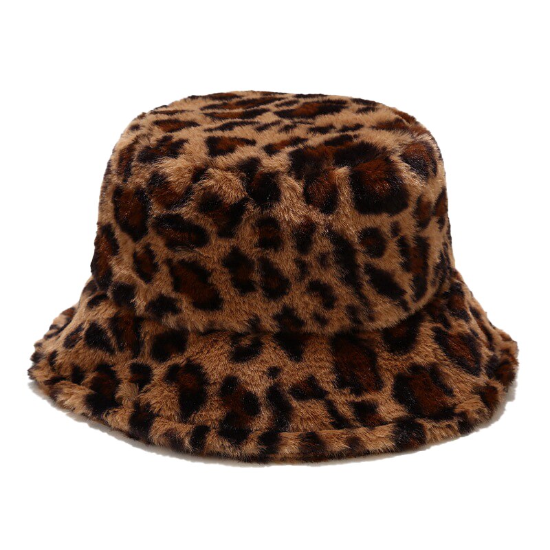 Camouflage Faux Fur Bucket Hat - Warm & Stylish Fisherman Hat
