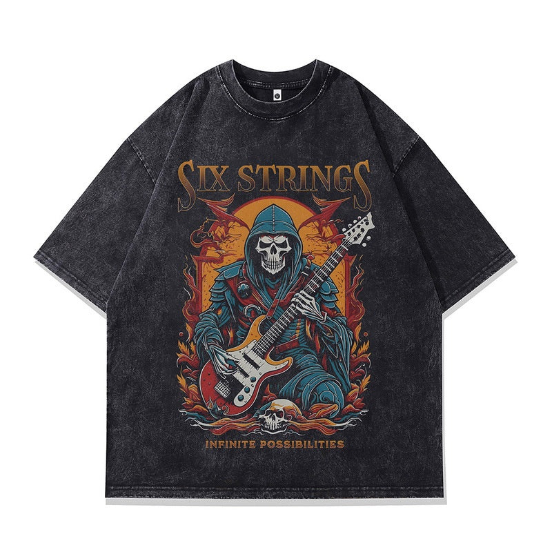 Skull Demon High Street Retro Cotton T-Shirt