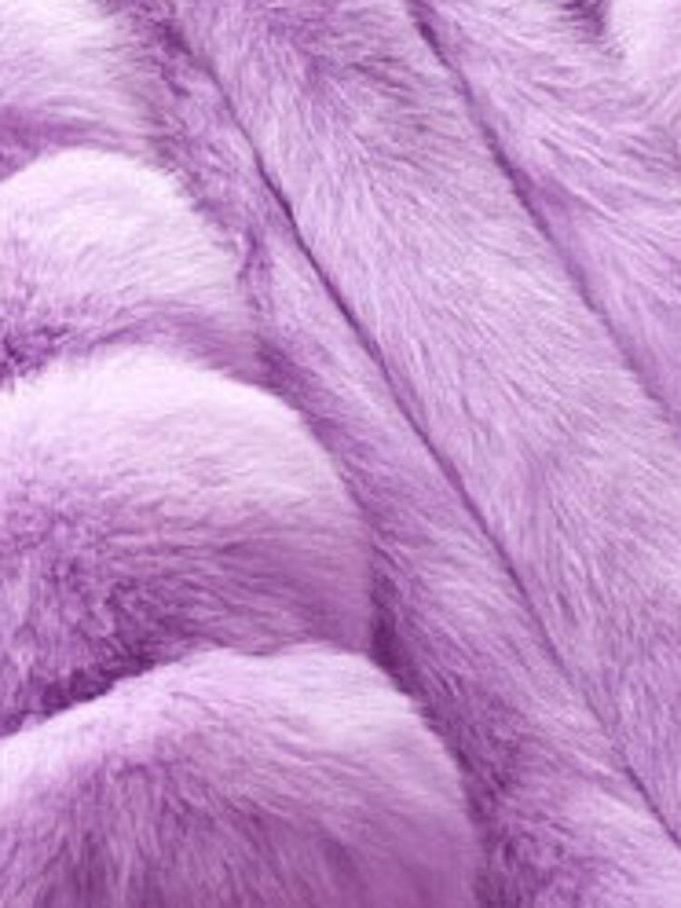 Playful Purple Pink Faux Fur Coat for Women