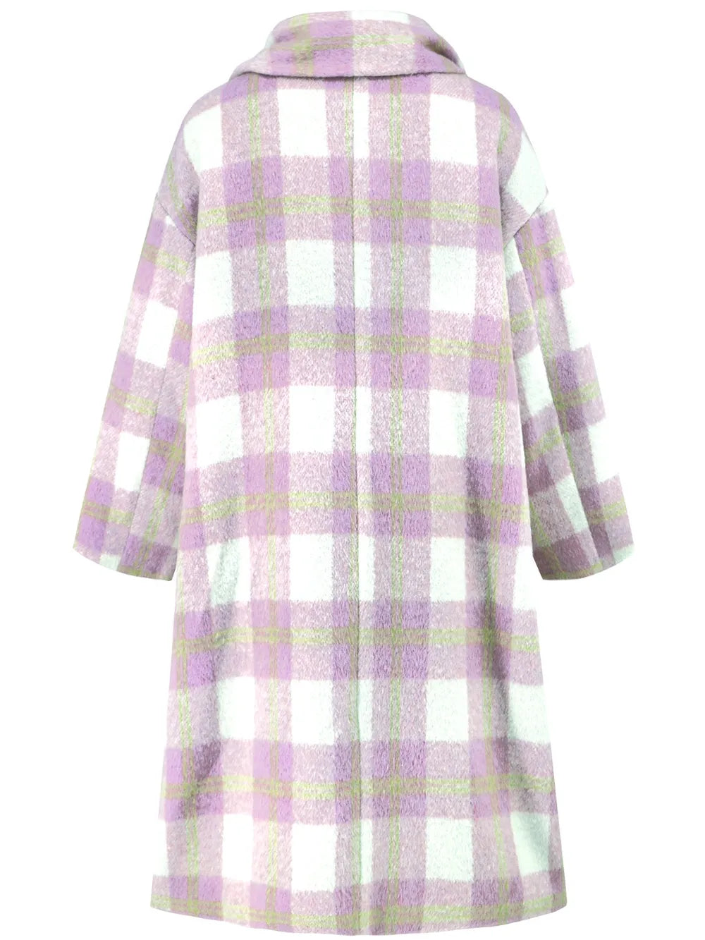 Plaid Button Up Long Sleeve Coat - Harajuku Street Style
