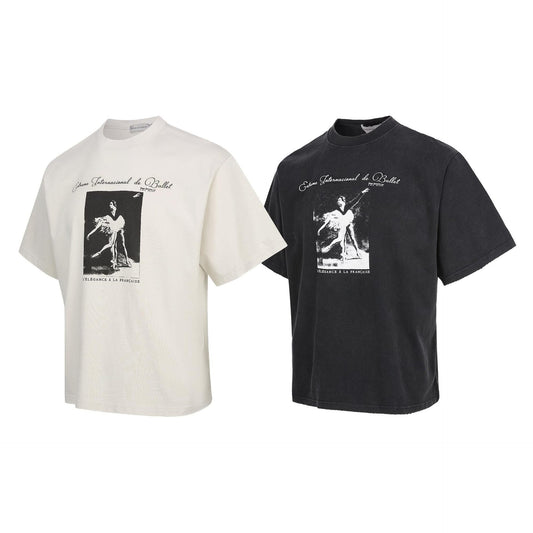 Harajuku Style Casual Round Neck Printed T-Shirt