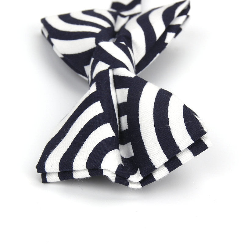 Cotton Vintage Anchor Print Bow Tie