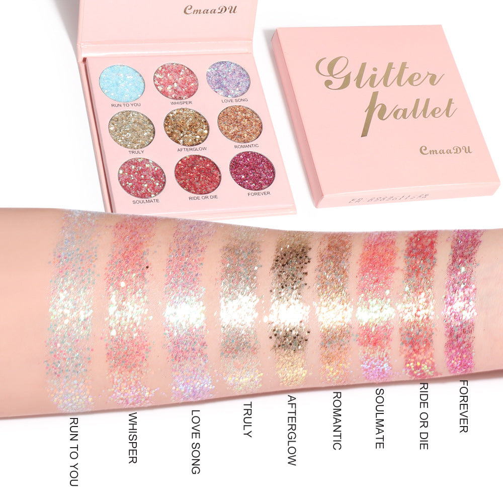 9 Shades of Glitter Eyeshadow - Matte & Metallic