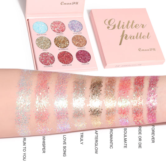 9 Shades of Glitter Eyeshadow - Matte & Metallic