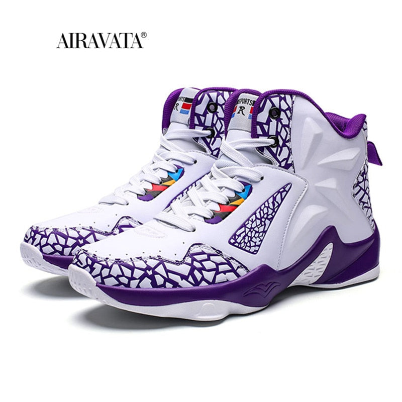 Men's Harajuku Style Leather Basketball Sneakers