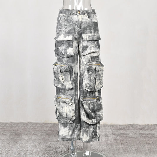 Women's High Waist Camouflage Cargo Pants - Harajuku Style