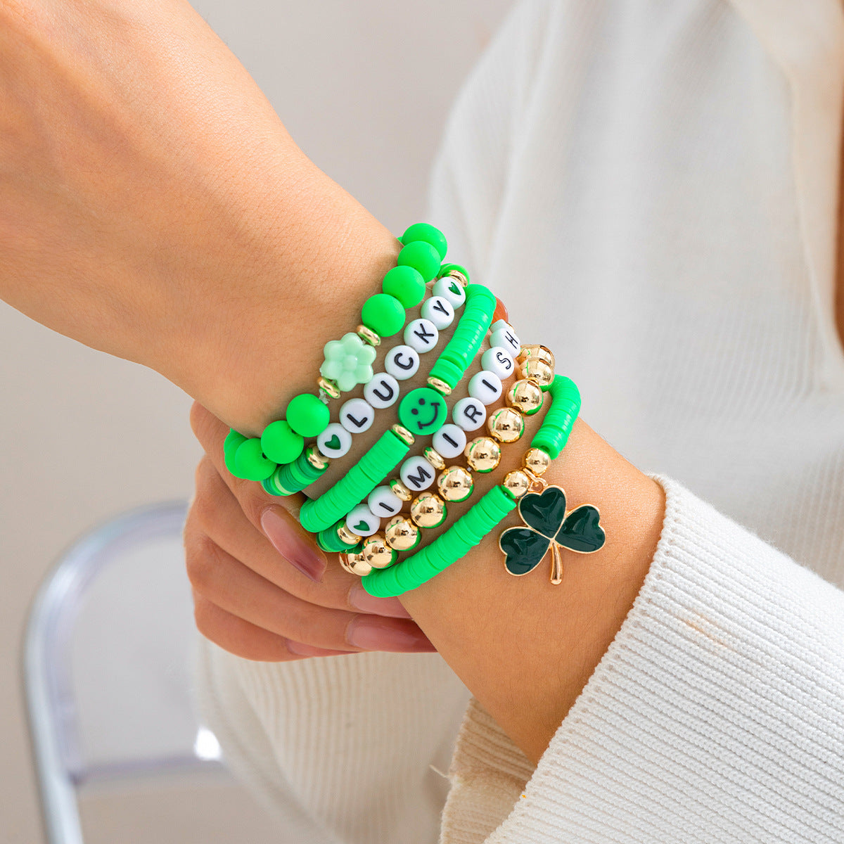 Green Clover Bracelet - St. Patrick's Day Jewelry