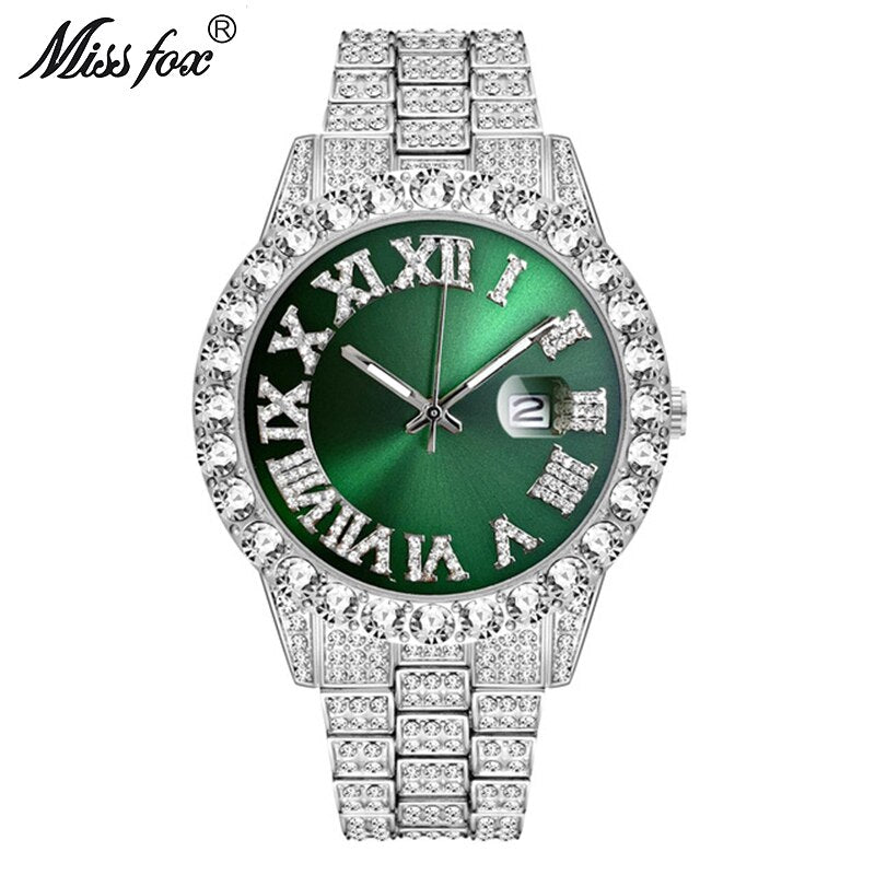Iced Out Luxury Men's Watch - 18K Gold Plated