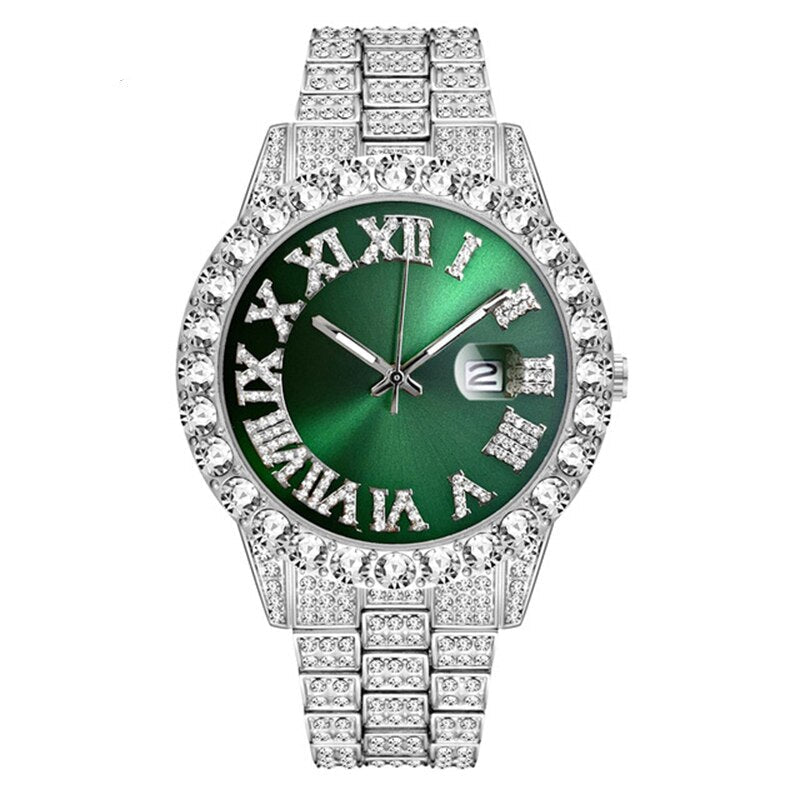 Iced Out Luxury Men's Watch - 18K Gold Plated