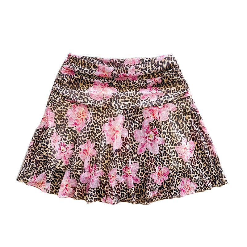 Playful Leopard Print A-Line Skirt for Women