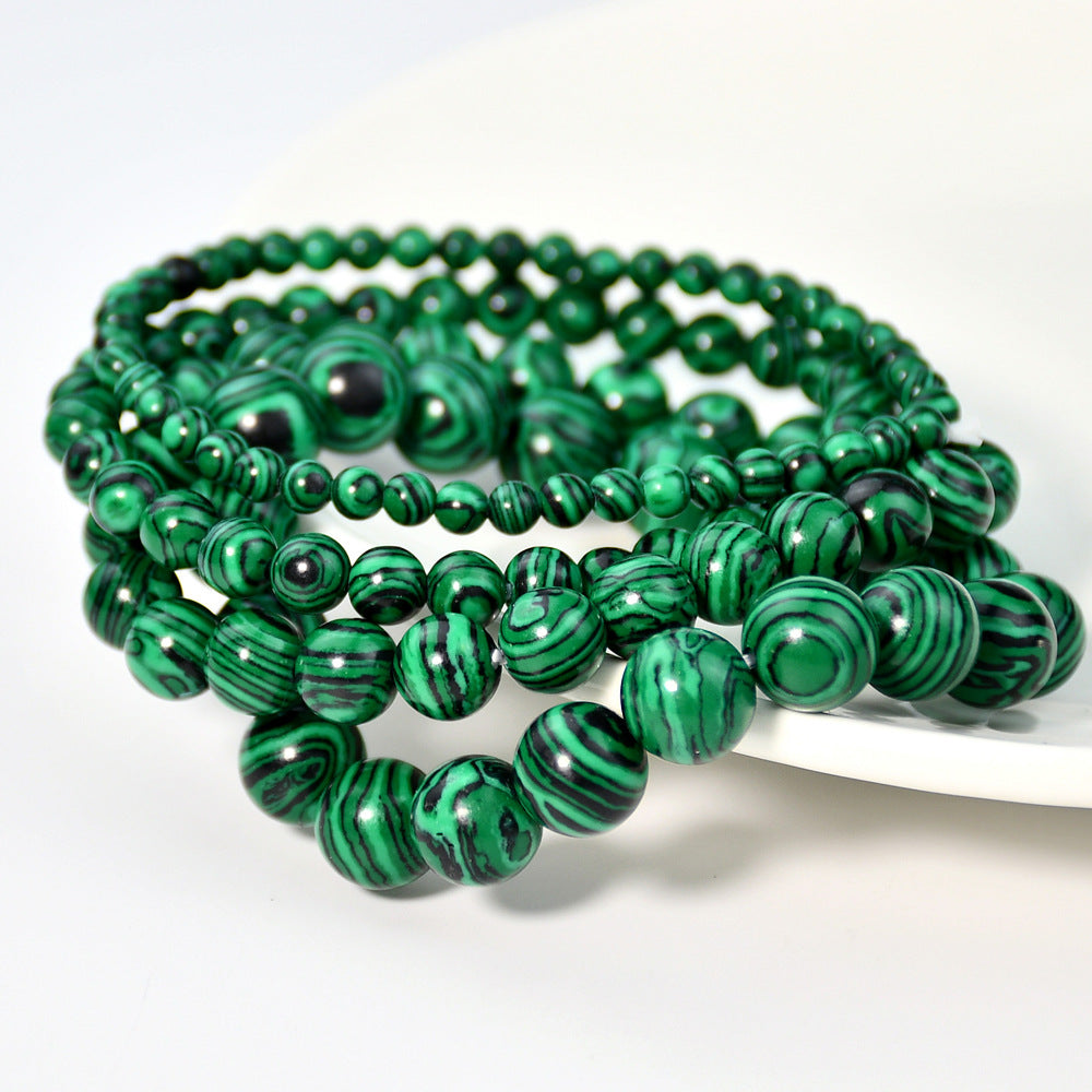Playful Vintage Malachite Beaded Bracelet for Stacking