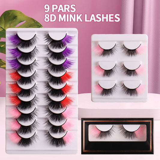 Colorful Fluffy Cat Eye False Eyelashes - Harajuku Style