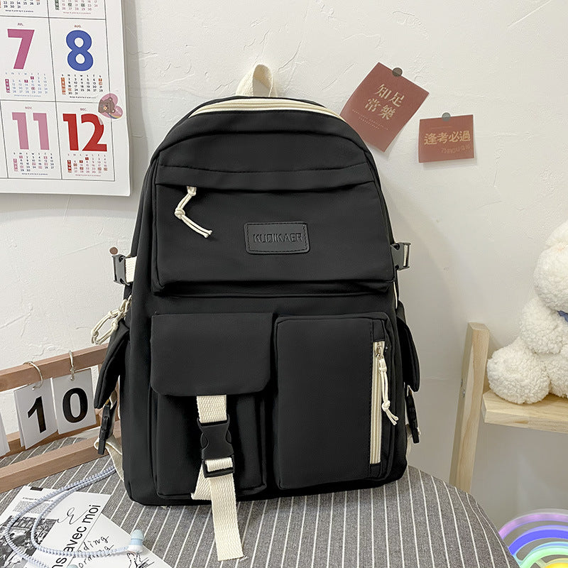 Trendy Harajuku Style Large Capacity Canvas Backpack