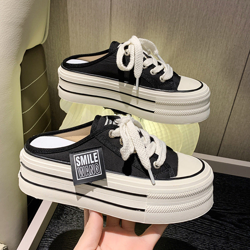 Harajuku-Inspired Baotou Half Slippers for Women