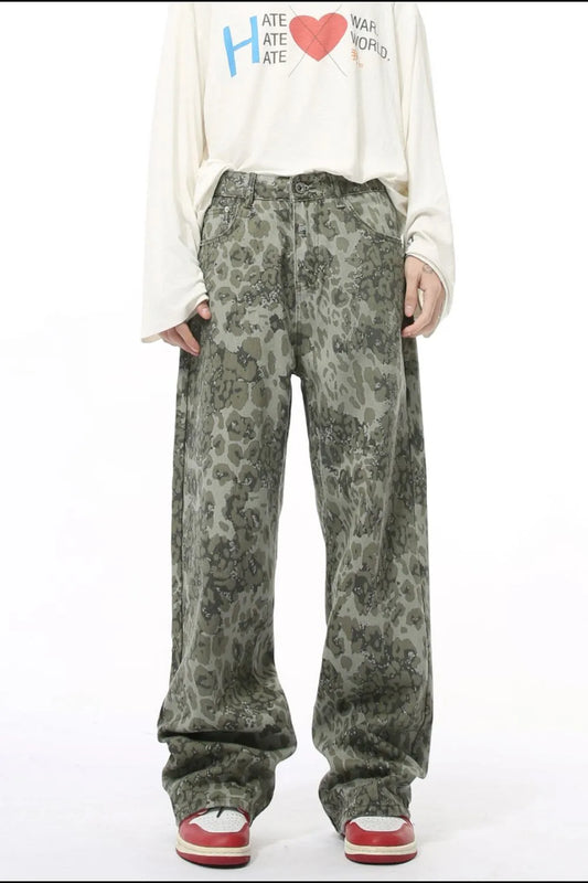 Harajuku Style Camouflage Jeans with Pockets