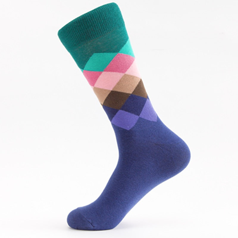 Colorful Diamond Harajuku Style Men's Tube Socks