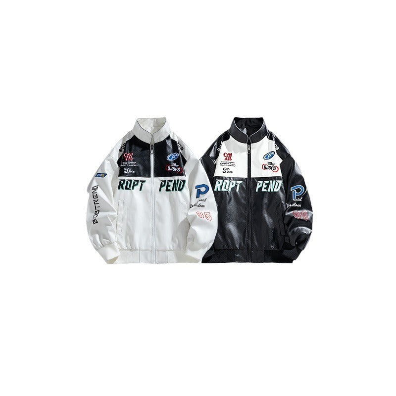 Harajuku Style Men's PU Leather Motorcycle Jacket