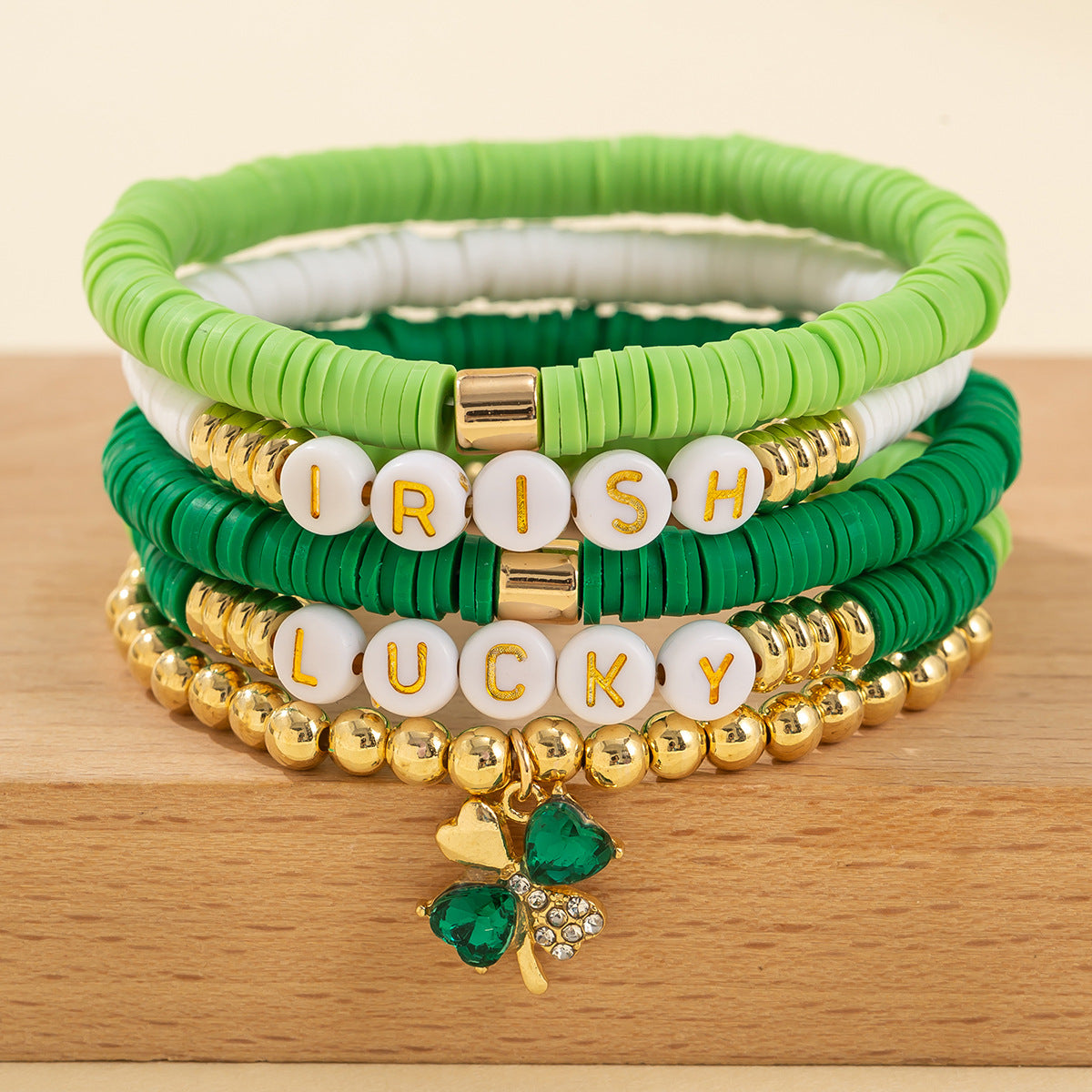 Green Clover Bracelet - St. Patrick's Day Jewelry