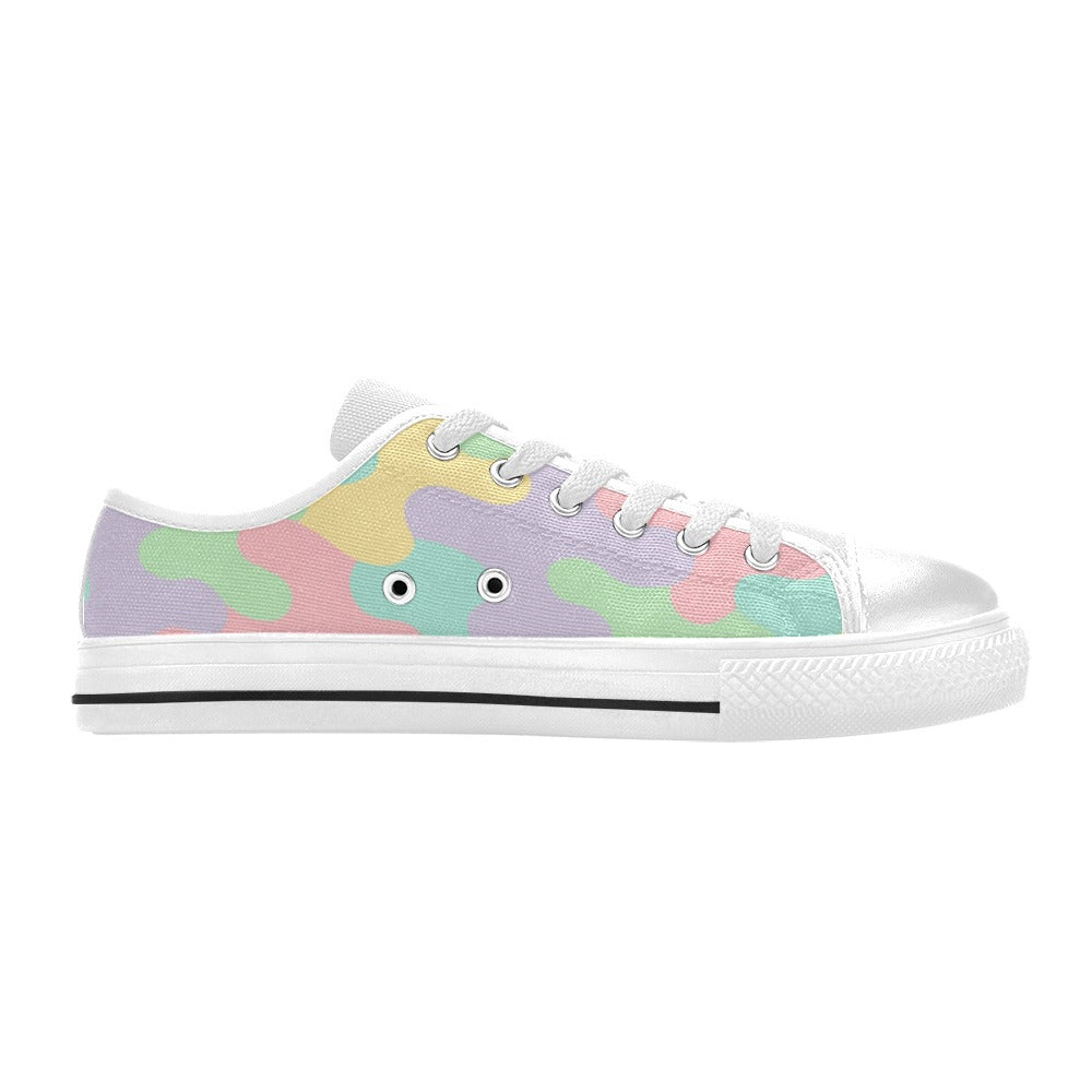 Harajuku Pastel Rainbow Camo Canvas Men's Shoes
