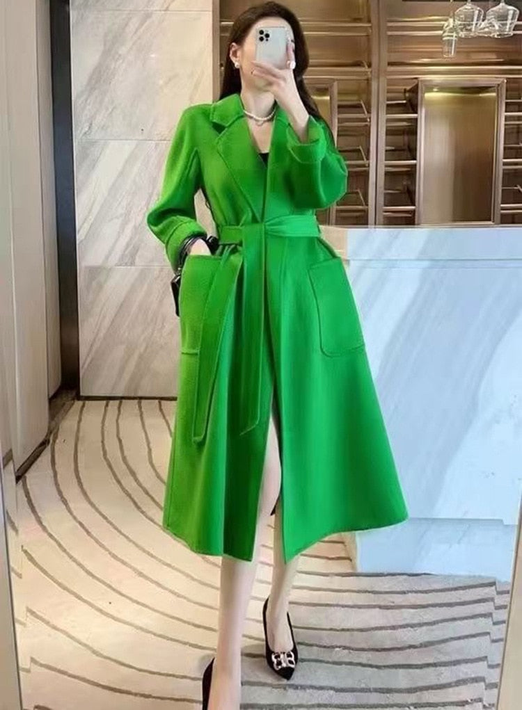 Harajuku Style Double-Sided Wool Coat for Women