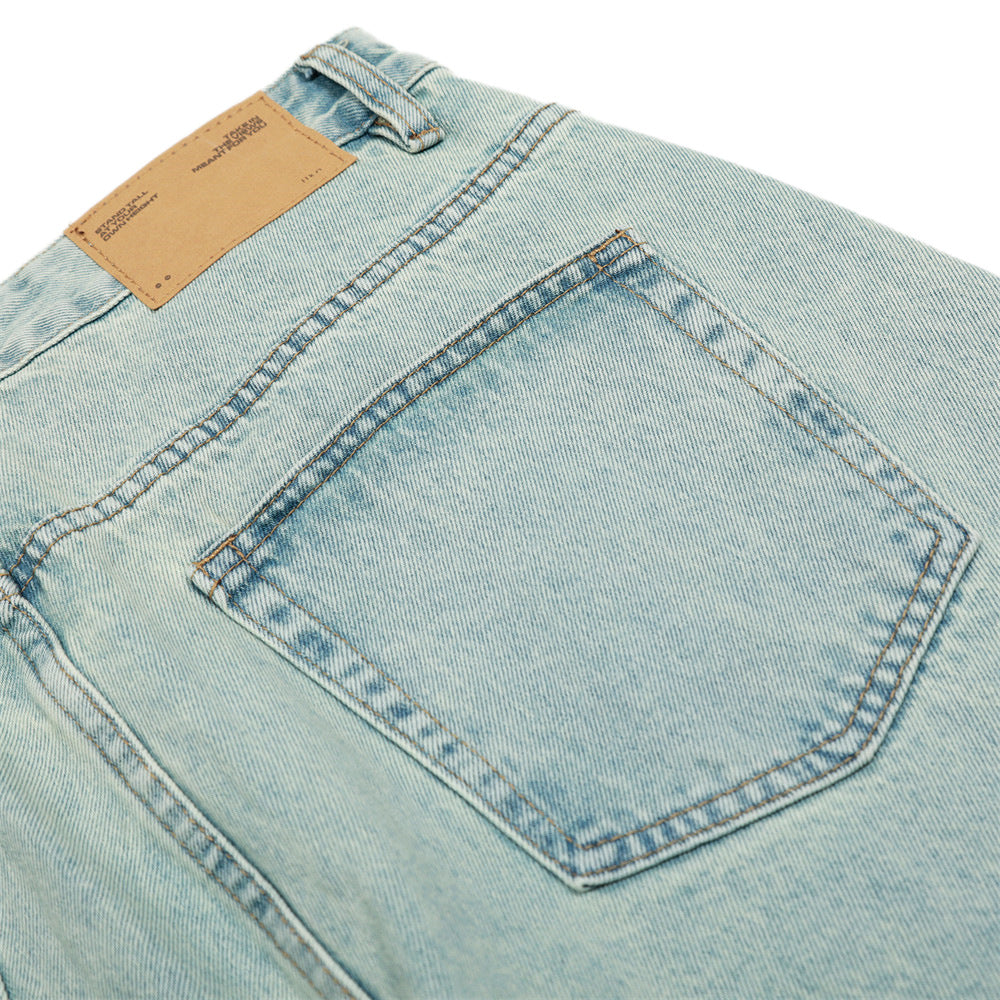 Retro Distressed Wide-Leg Denim Pants