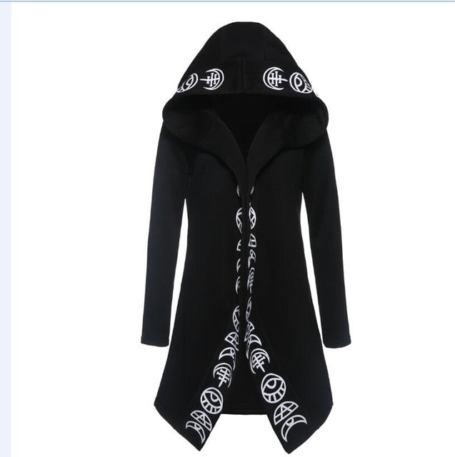 Gothic Chic Black Plus Size Hooded Sweatshirt for Women