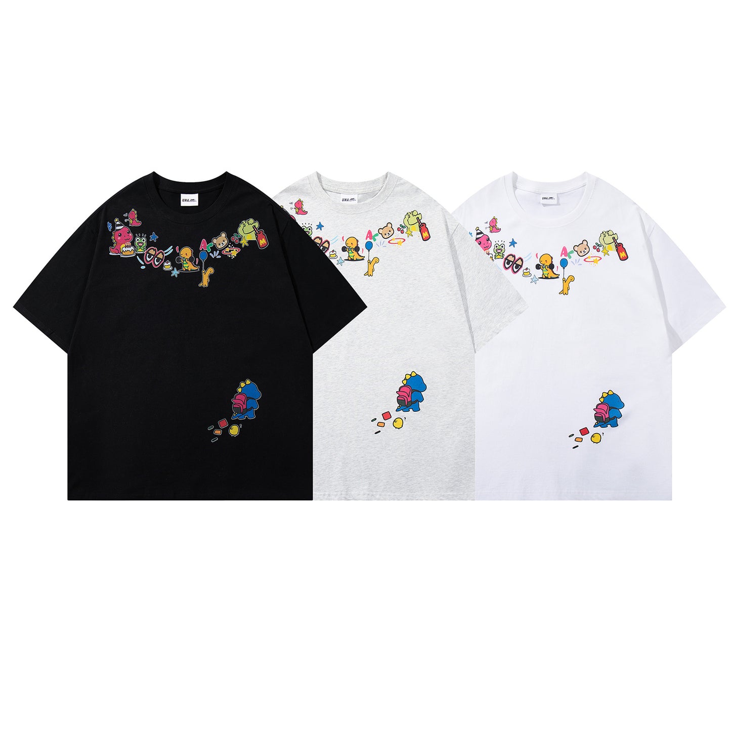 Retro Cute Cartoon Print Short Sleeve T-Shirt