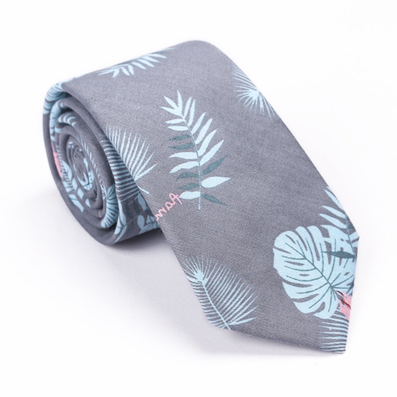Printed Cartoon Cotton Neck Unisex Animal Pattern Tie