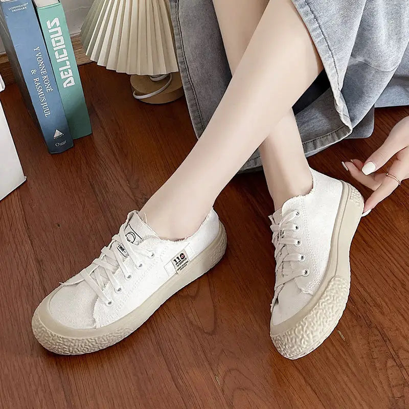 Thick Soled Canvas Shoes for Female Students