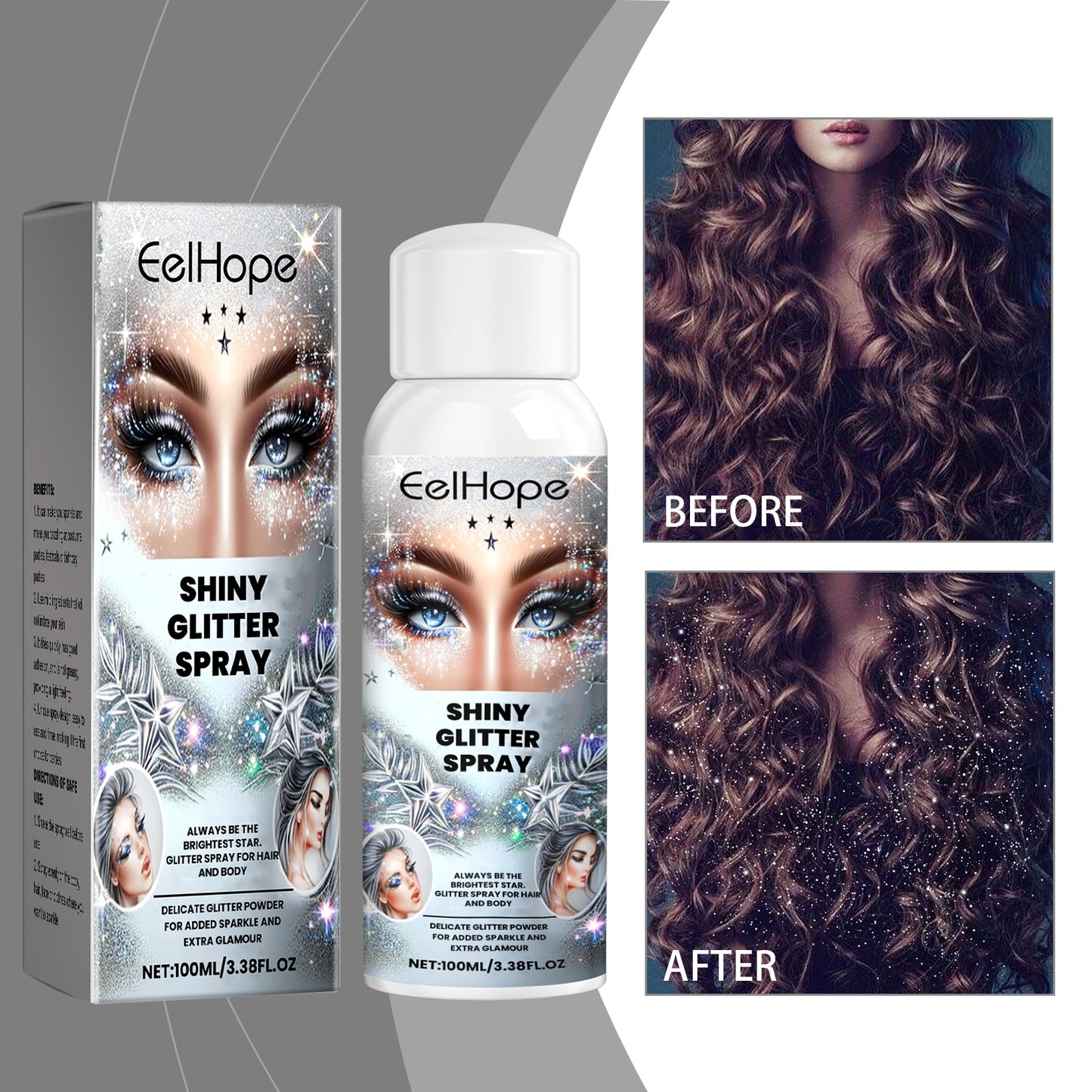 Shimmering Glitter Spray for Hair & Body
