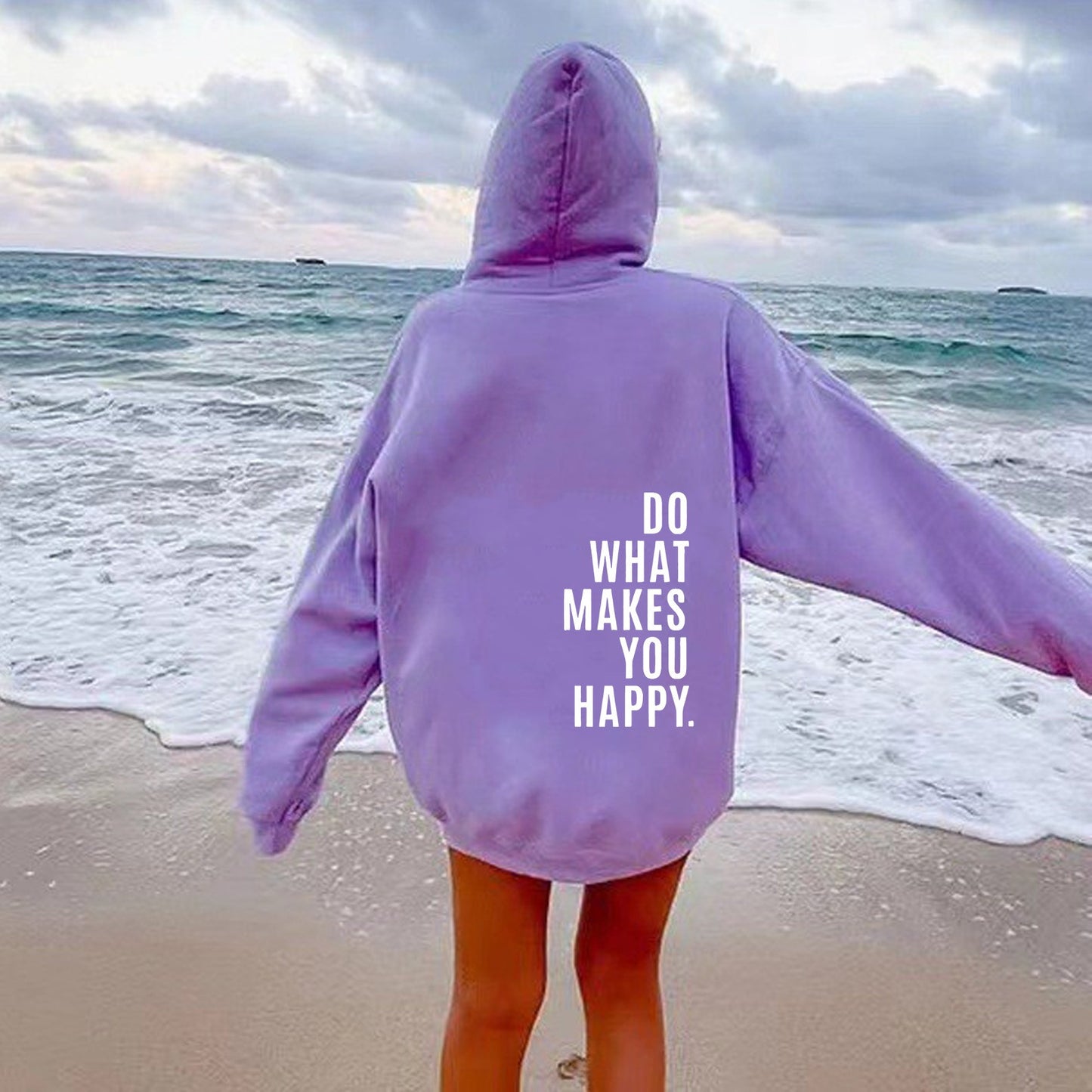 Do What Makes You Happy Dropped Shoulder Hoodie