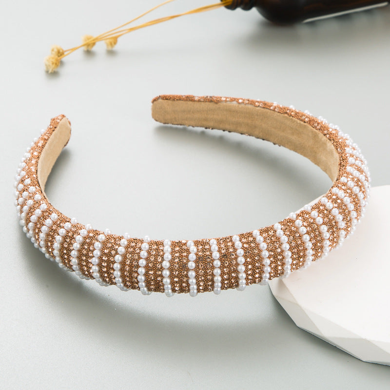 Full Diamond Pearl Rhinestone Headband