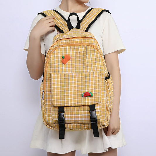 Harajuku Style Plaid Backpack for Girls