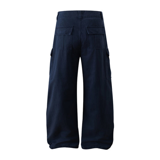 Harajuku-Style Multi-Pocket Loose Wide-Leg Work Pants