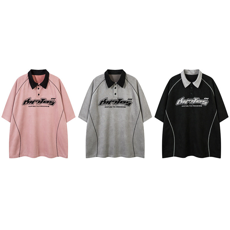 Color Block Letter Patch T-Shirt