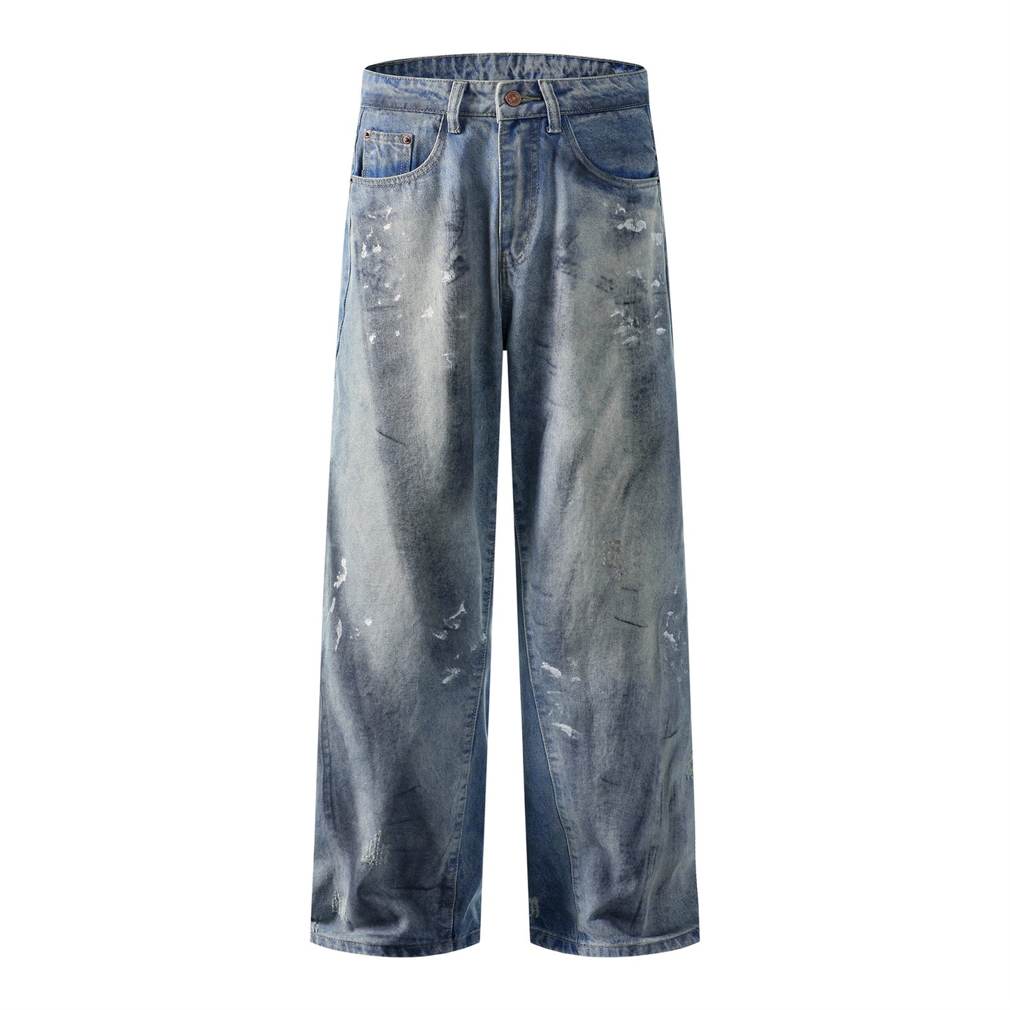 Harajuku Style Washed Distressed Denim Pants