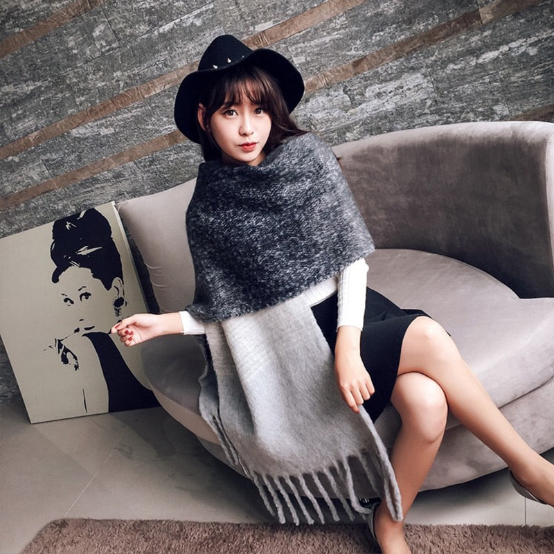 Mingjiebihuo Harajuku Style Plaid Scarf Shawl