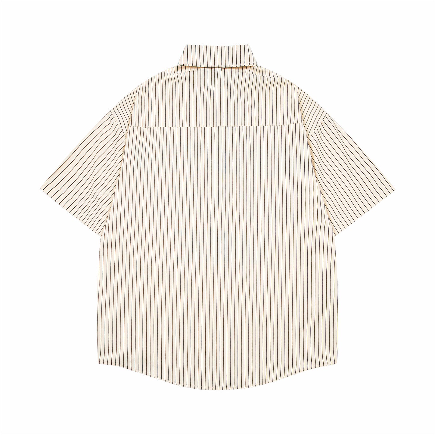 Harajuku Retro Letter Print Stripe Collar Shirt