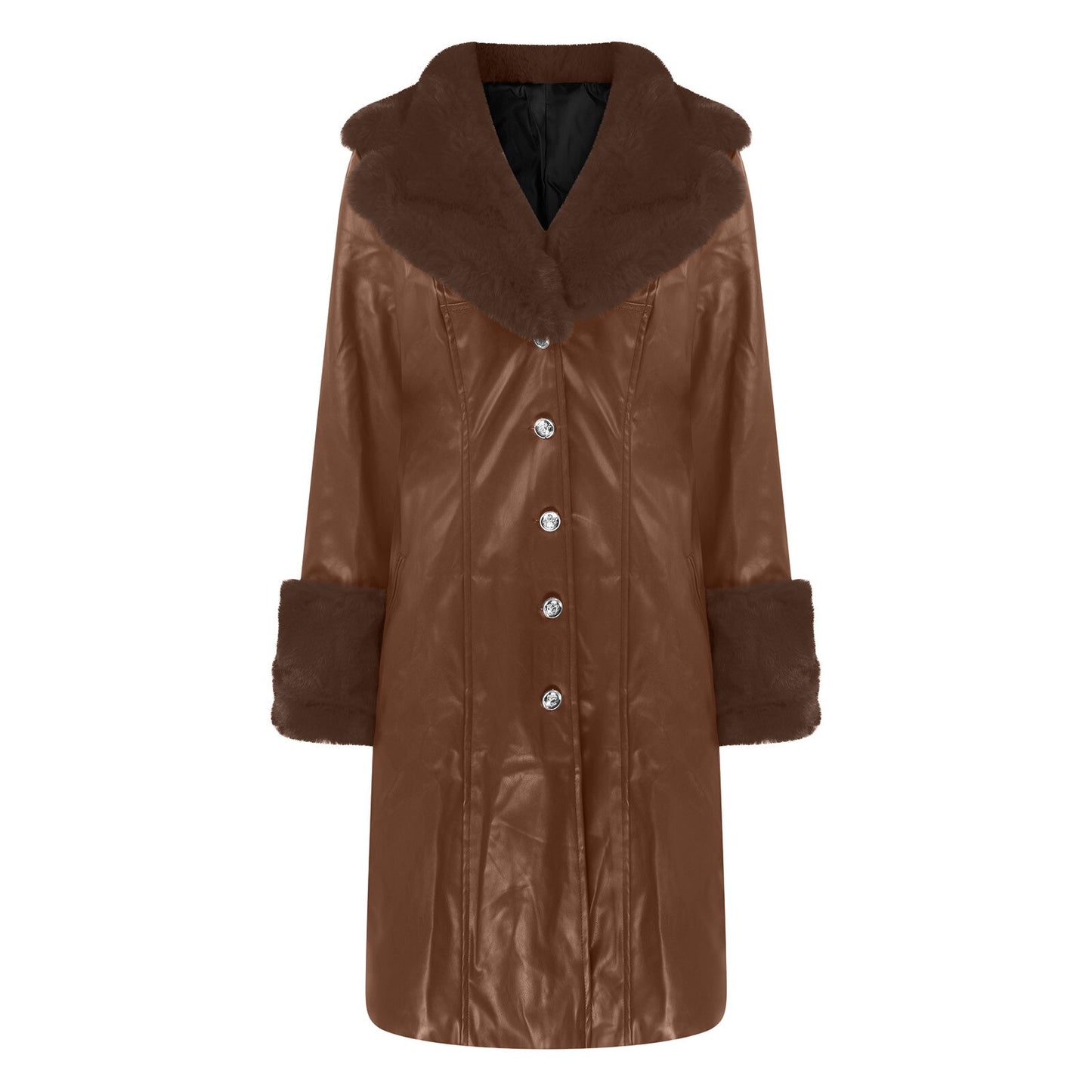 Harajuku Style Large Fur Collar Zipper Coat